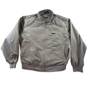 Members Only Jacket Medium Beige Retro Classic Bomber Style Coat